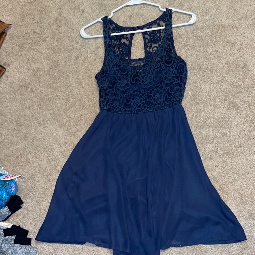 Rue 21 blue dress lace detail